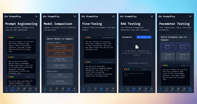 AIX Promptplay model comparison view