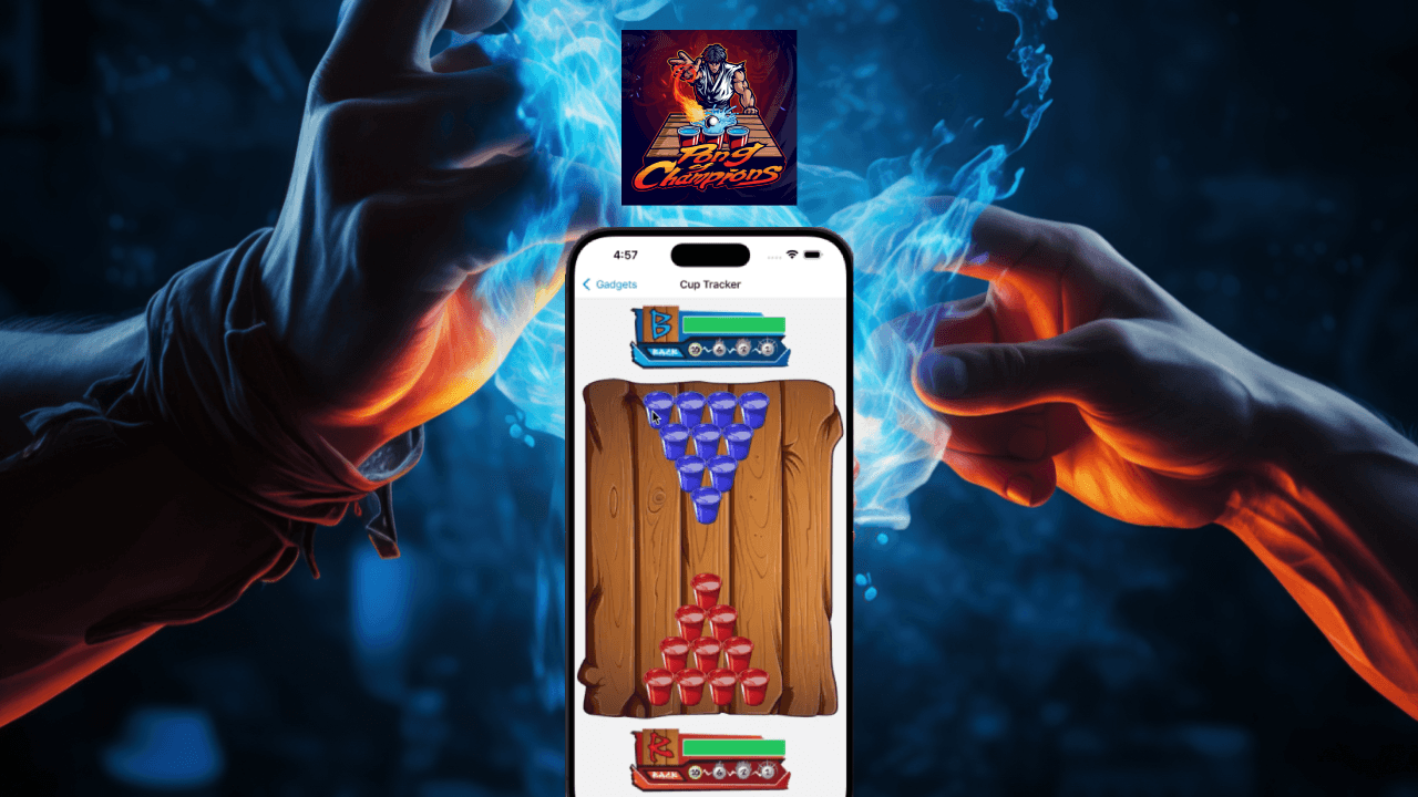 Pong of Champions cup tracker running during the tournament